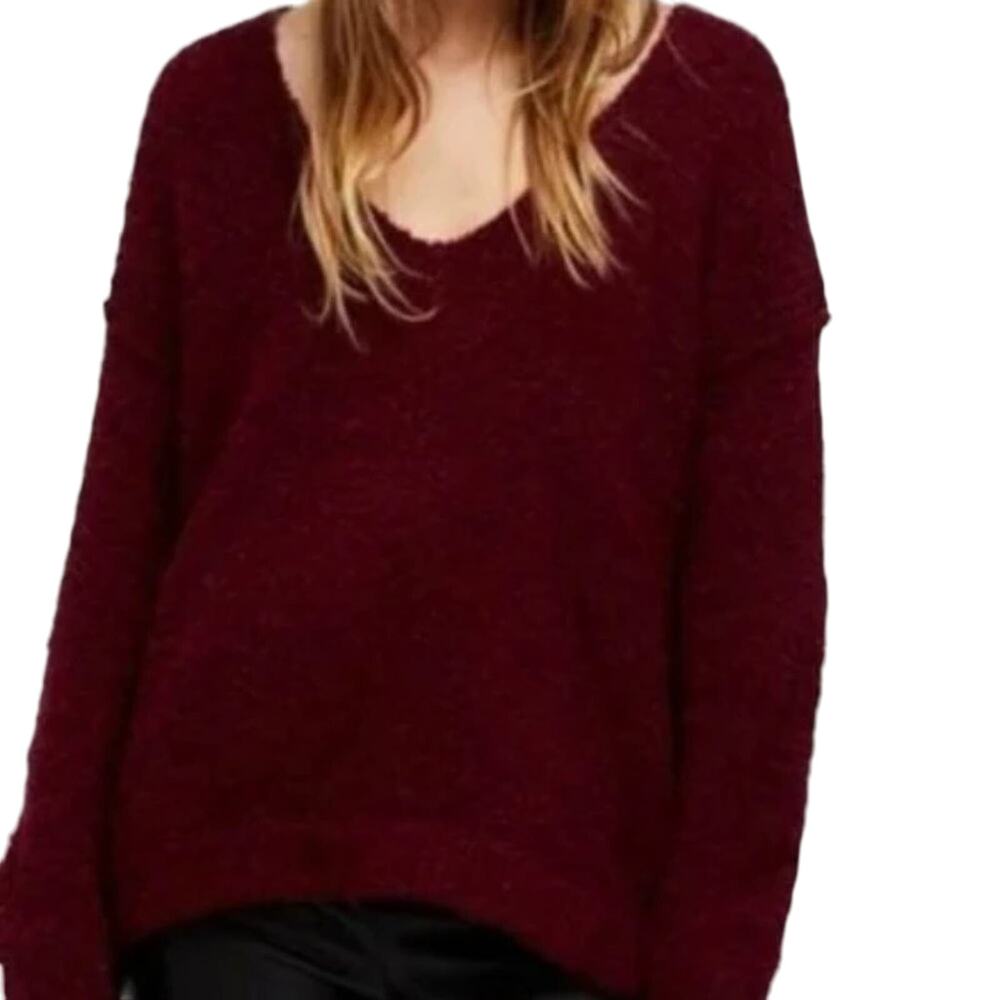 Free People Lofty Boucle Alpaca Slouchy Sweater, M